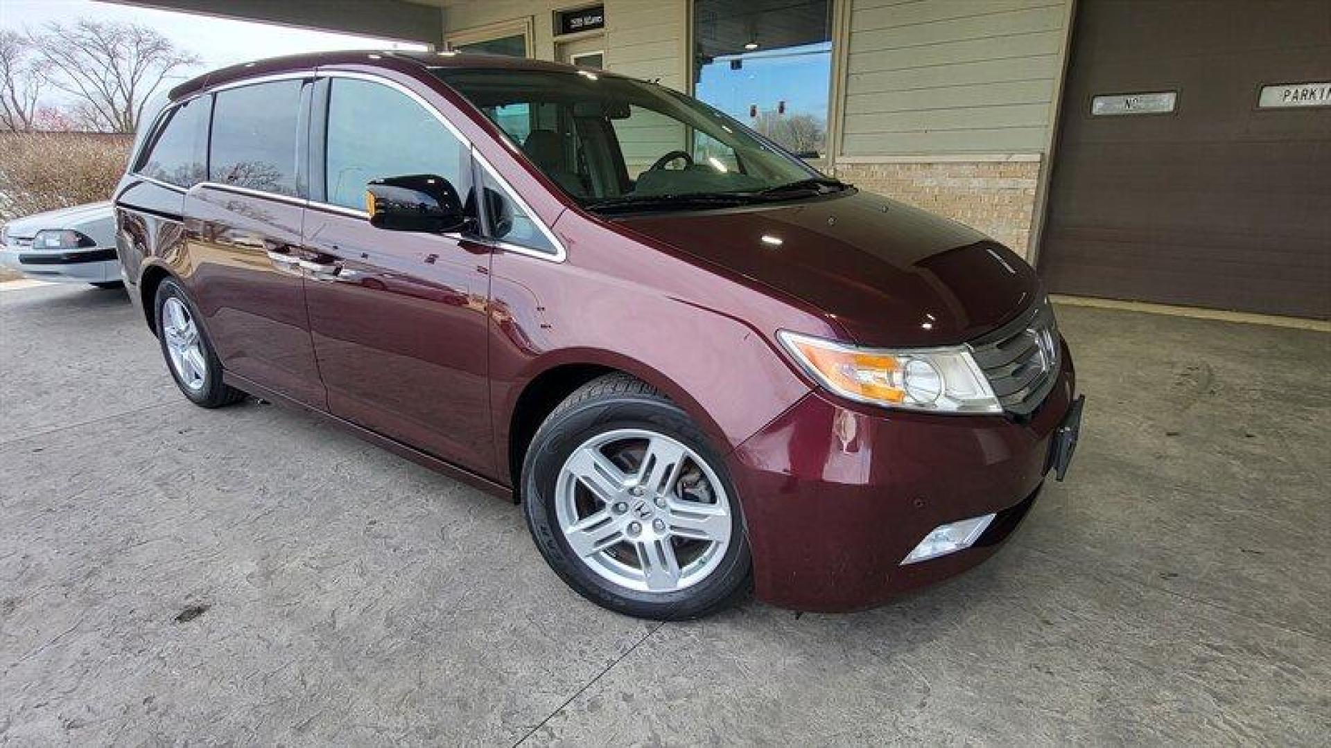 2013 Dark Cherry Pearl Honda Odyssey Touring (5FNRL5H98DB) with an 3.5L V6 248hp 250ft. engine, Automatic transmission, located at 25355 Eames Street, Channahon, IL, 60410, (815) 467-1807, 41.429108, -88.228432 - Introducing the 2013 Honda Odyssey Touring, a luxurious and reliable minivan that's perfect for families on the go. Powered by a 3.5L V6 engine that delivers an impressive 248 horsepower and 250 ft.-lb. of torque, this vehicle is a joy to drive. With less than 69,000 miles on the odometer, this Hon - Photo#0