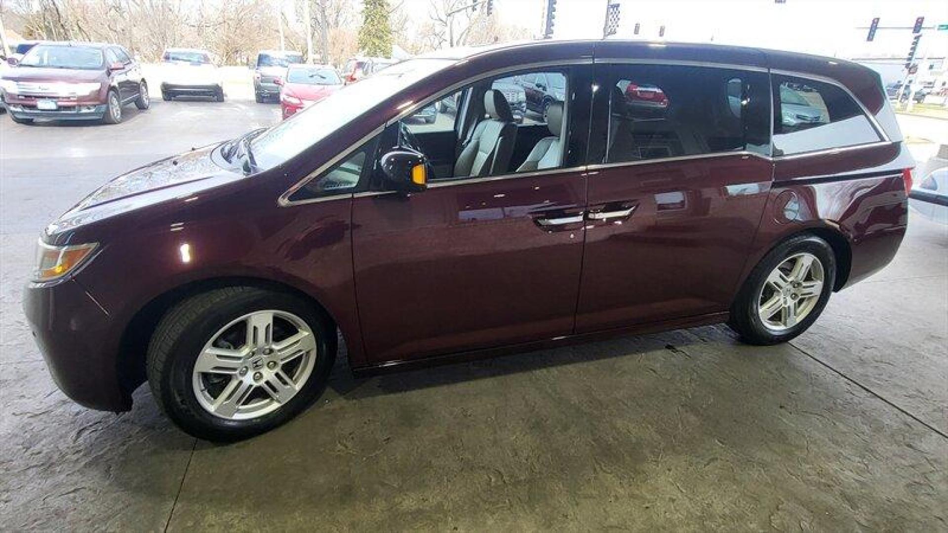 2013 Dark Cherry Pearl Honda Odyssey Touring (5FNRL5H98DB) with an 3.5L V6 248hp 250ft. engine, Automatic transmission, located at 25355 Eames Street, Channahon, IL, 60410, (815) 467-1807, 41.429108, -88.228432 - Introducing the 2013 Honda Odyssey Touring, a luxurious and reliable minivan that's perfect for families on the go. Powered by a 3.5L V6 engine that delivers an impressive 248 horsepower and 250 ft.-lb. of torque, this vehicle is a joy to drive. With less than 69,000 miles on the odometer, this Hon - Photo#11