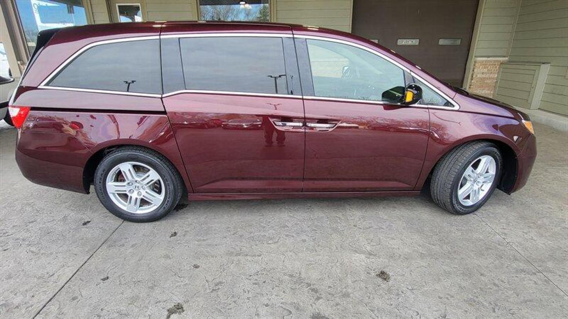 2013 Dark Cherry Pearl Honda Odyssey Touring (5FNRL5H98DB) with an 3.5L V6 248hp 250ft. engine, Automatic transmission, located at 25355 Eames Street, Channahon, IL, 60410, (815) 467-1807, 41.429108, -88.228432 - Introducing the 2013 Honda Odyssey Touring, a luxurious and reliable minivan that's perfect for families on the go. Powered by a 3.5L V6 engine that delivers an impressive 248 horsepower and 250 ft.-lb. of torque, this vehicle is a joy to drive. With less than 69,000 miles on the odometer, this Hon - Photo#4