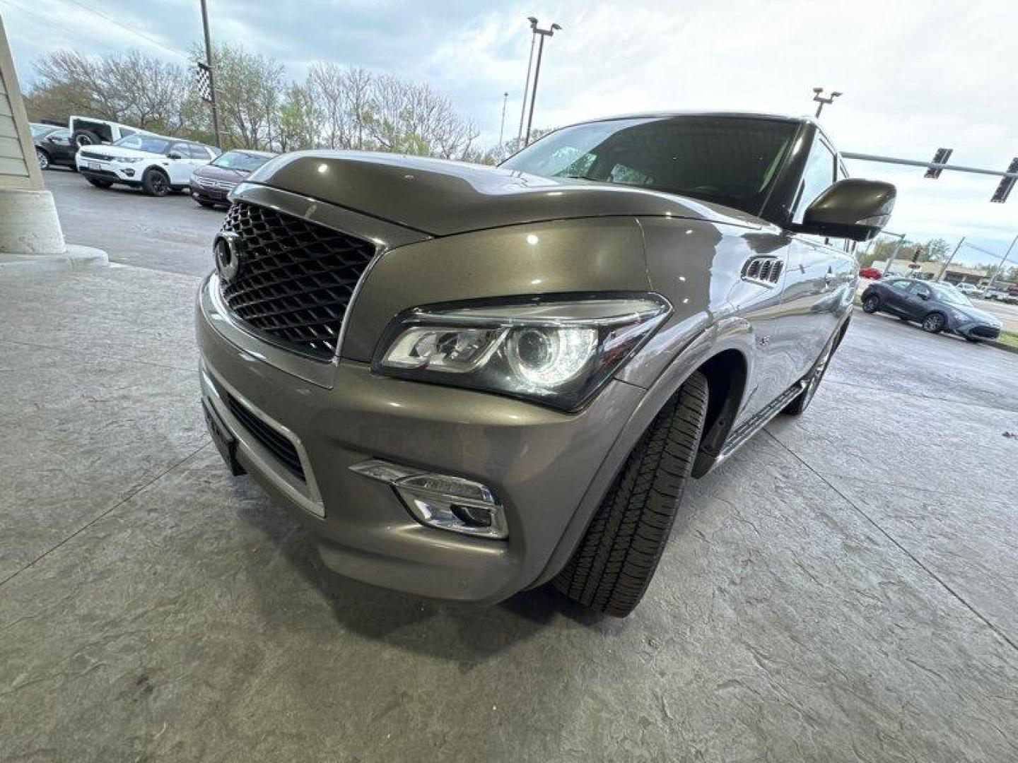 2015 Dark Currant Infiniti QX80 (JN8AZ2NE4F9) with an 5.6L V8 400hp 413ft. engine, Automatic transmission, located at 25355 Eames Street, Channahon, IL, 60410, (815) 467-1807, 41.429108, -88.228432 - Photo#7