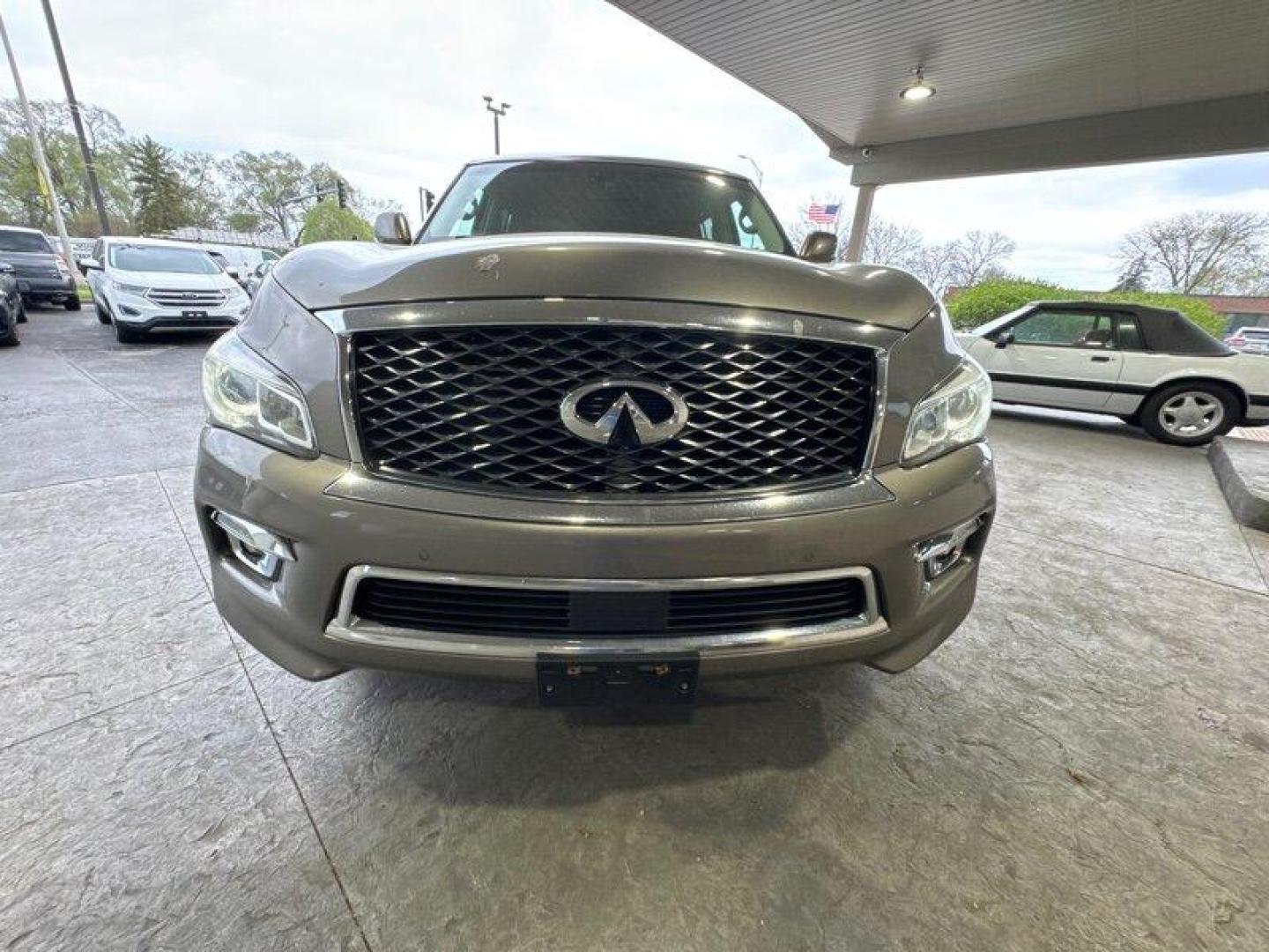 2015 Dark Currant Infiniti QX80 (JN8AZ2NE4F9) with an 5.6L V8 400hp 413ft. engine, Automatic transmission, located at 25355 Eames Street, Channahon, IL, 60410, (815) 467-1807, 41.429108, -88.228432 - Photo#8