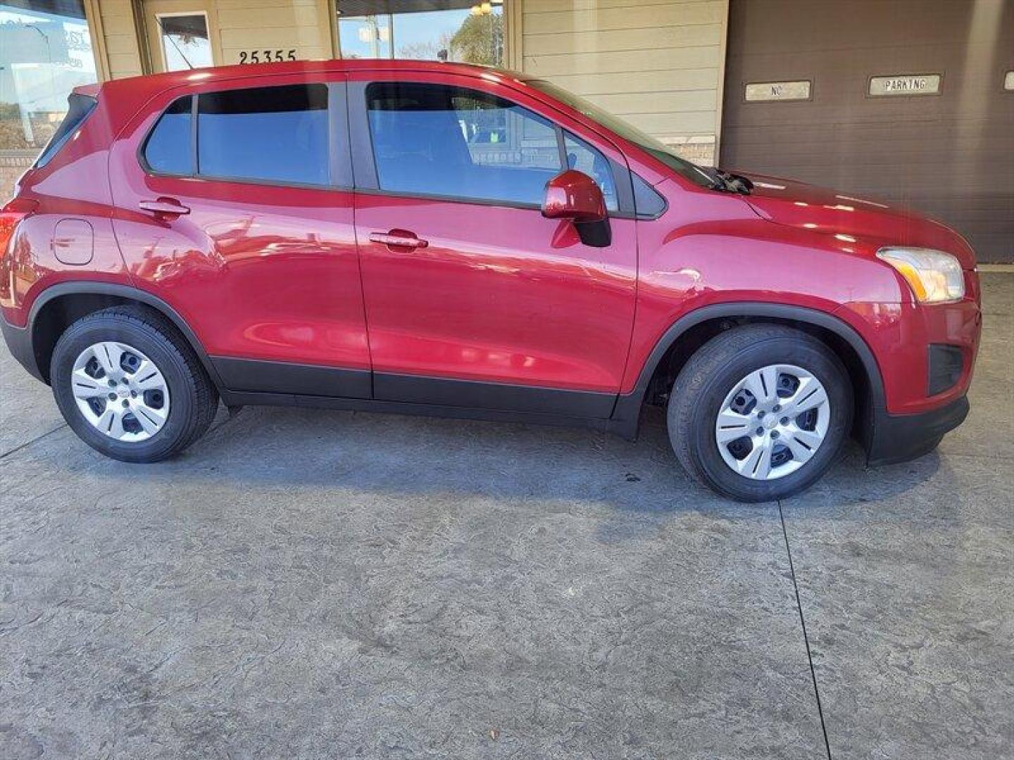 2015 Victory Red Chevrolet Trax LS (KL7CJKSB7FB) with an Ecotec 1.4L Turbo I4 138hp 148ft. lbs. engine, Automatic transmission, located at 25355 Eames Street, Channahon, IL, 60410, (815) 467-1807, 41.429108, -88.228432 - Photo#1