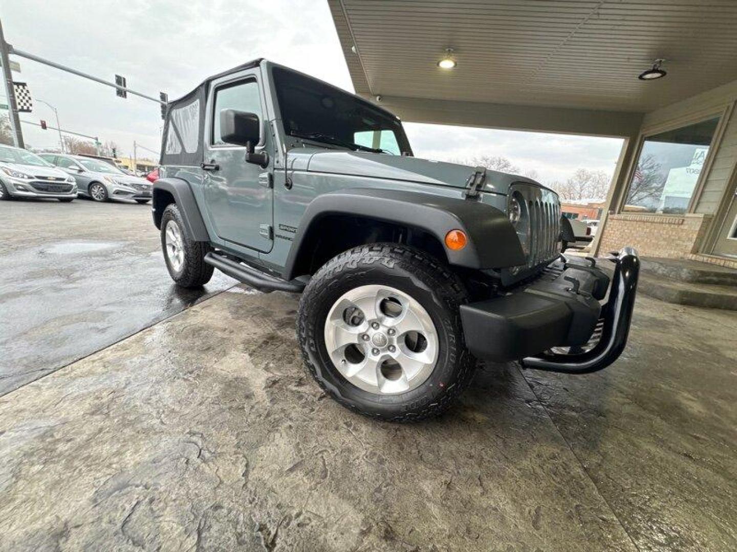 2014 Granite Crystal Metallic Clear Coat Jeep Wrangler Sport (1C4AJWAG3EL) with an 3.6L V6 285hp 260ft. lbs. engine, 6 Speed Manual transmission, located at 25355 Eames Street, Channahon, IL, 60410, (815) 467-1807, 41.429108, -88.228432 - Photo#0