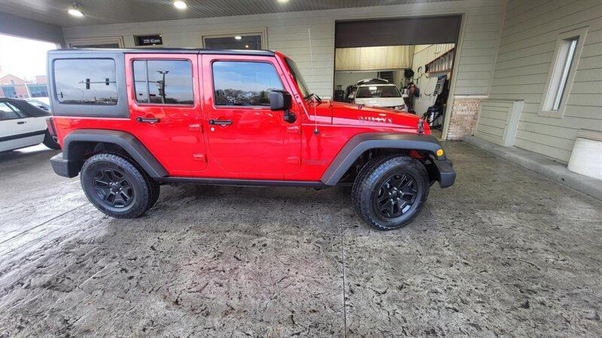 2017 Firecracker Red Clear Coat Jeep Wrangler Unlimited Willys (1C4BJWDG0HL) with an 3.6L V6 285hp 260ft. lbs. engine, Automatic transmission, located at 25355 Eames Street, Channahon, IL, 60410, (815) 467-1807, 41.429108, -88.228432 - Looking for a vehicle that's as rugged as you are? Look no further than the 2017 Jeep Wrangler Unlimited Sport! This beast is powered by a 3.6L V6 engine that delivers a whopping 285 horsepower and 260 foot-pounds of torque. That's enough power to make any other vehicle on the road look like a wimpy - Photo#4