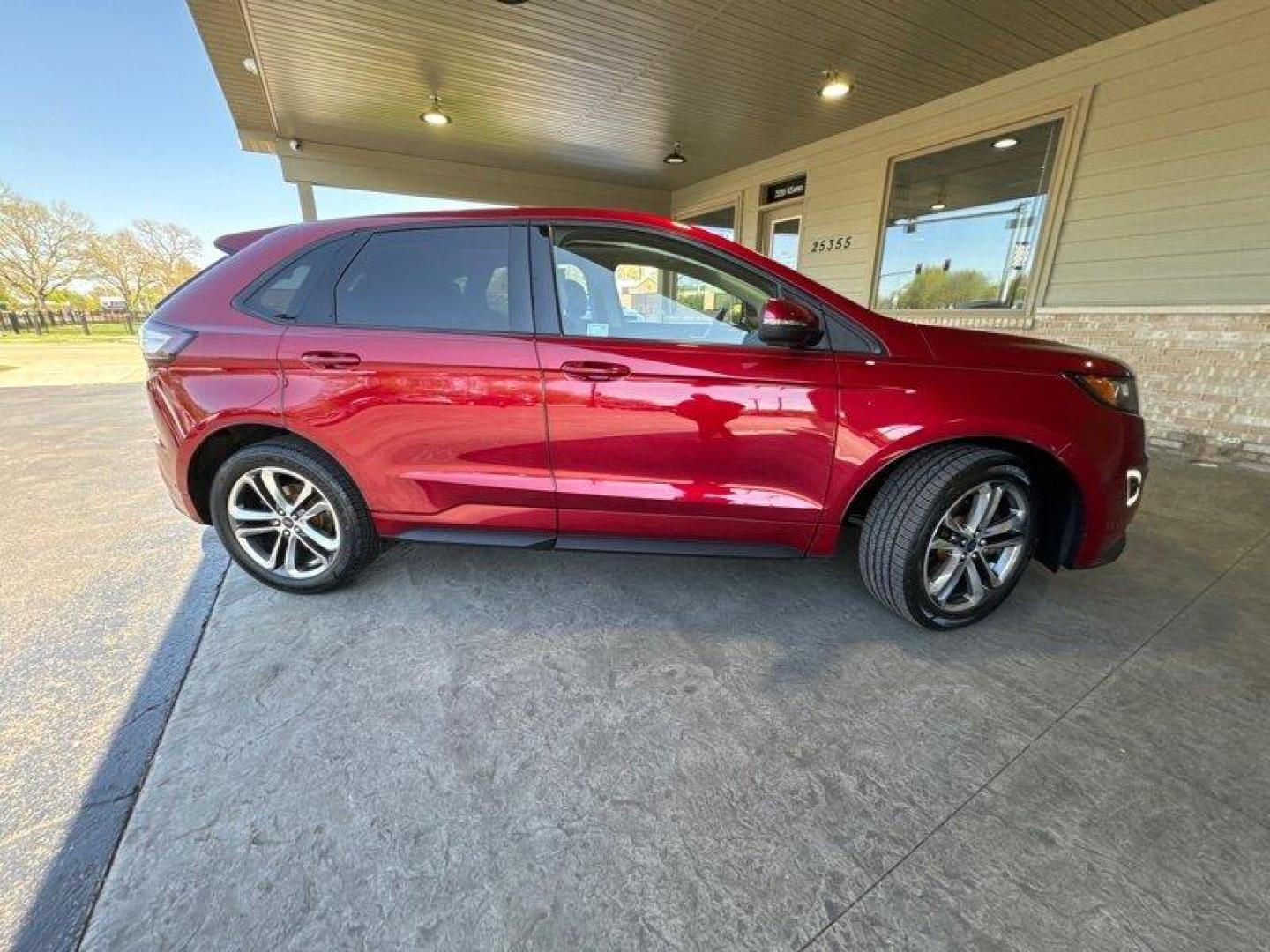 2016 Ruby Red Metallic Tinted Clearcoat Ford Edge Sport (2FMPK4AP4GB) with an EcoBoost 2.7L Turbo V6 315hp 350ft. lbs. engine, Automatic transmission, located at 25355 Eames Street, Channahon, IL, 60410, (815) 467-1807, 41.429108, -88.228432 - Introducing the 2016 Ford Edge Sport, the perfect car for those who refuse to compromise on style, power, and comfort. This Ruby Red Metallic Tinted Clearcoat beauty is powered by a 2.7L Turbo V6 engine that packs a punch with 315 horsepower and 350ft. lbs of torque. It's so powerful, you'll feel li - Photo#2