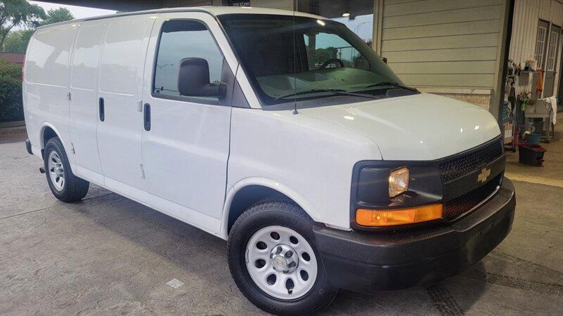 2011 Summit White Chevrolet Express Work Van Cargo (1GCSGAFX2B1) with an Vortec 4.3L V6 195hp 260ft. lbs. engine, Automatic transmission, located at 25355 Eames Street, Channahon, IL, 60410, (815) 467-1807, 41.429108, -88.228432 - Introducing the 2011 Chevrolet Express 1500, a reliable and spacious van that is perfect for both personal and commercial use. Powered by a Vortec 4.3L V6 engine that delivers 195 horsepower and 260ft. lbs. of torque, this van offers a smooth and efficient ride. The exterior of this van is finishe - Photo#0