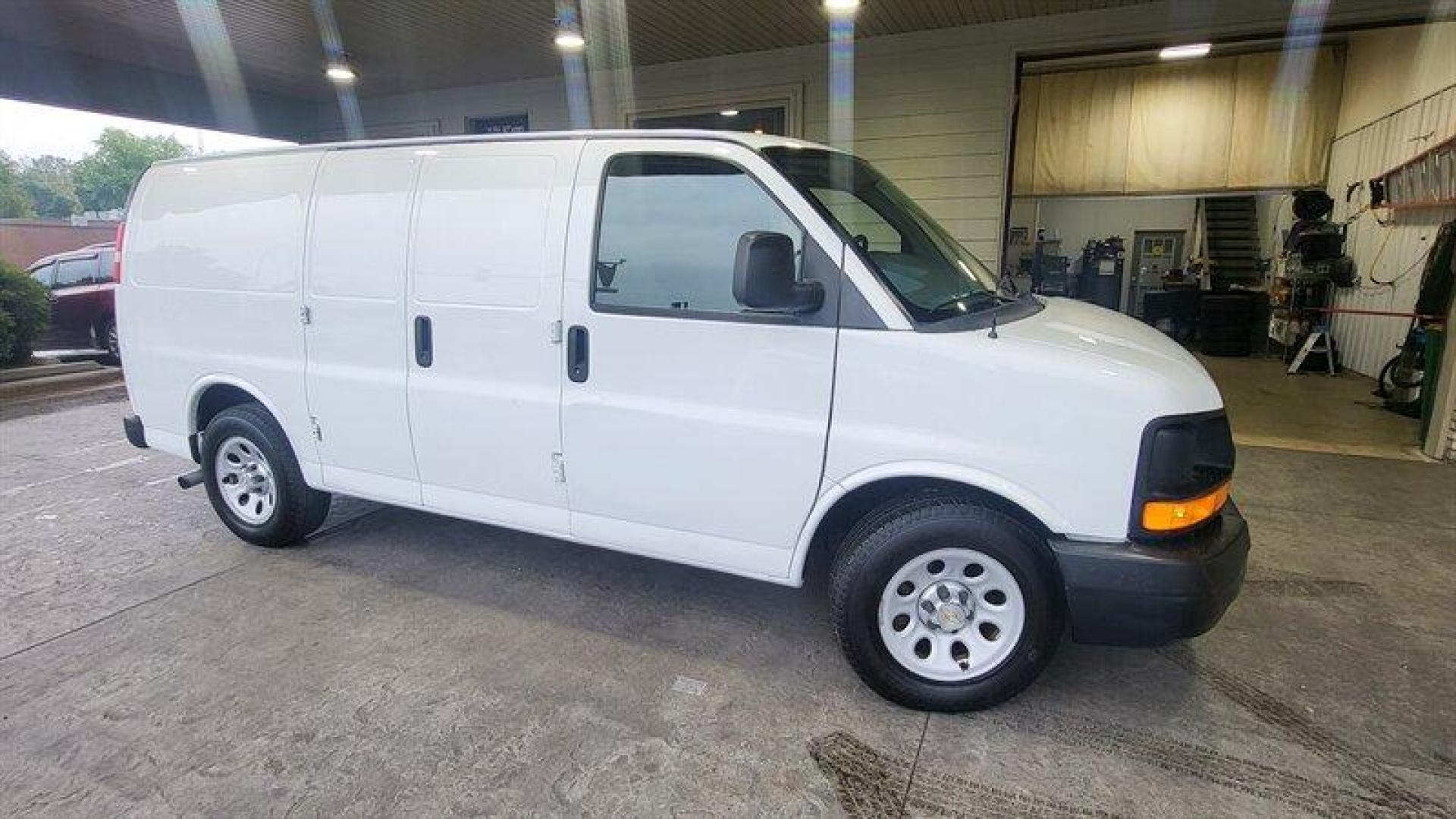 2011 Summit White Chevrolet Express Work Van Cargo (1GCSGAFX2B1) with an Vortec 4.3L V6 195hp 260ft. lbs. engine, Automatic transmission, located at 25355 Eames Street, Channahon, IL, 60410, (815) 467-1807, 41.429108, -88.228432 - Introducing the 2011 Chevrolet Express 1500, a reliable and spacious van that is perfect for both personal and commercial use. Powered by a Vortec 4.3L V6 engine that delivers 195 horsepower and 260ft. lbs. of torque, this van offers a smooth and efficient ride. The exterior of this van is finishe - Photo#1