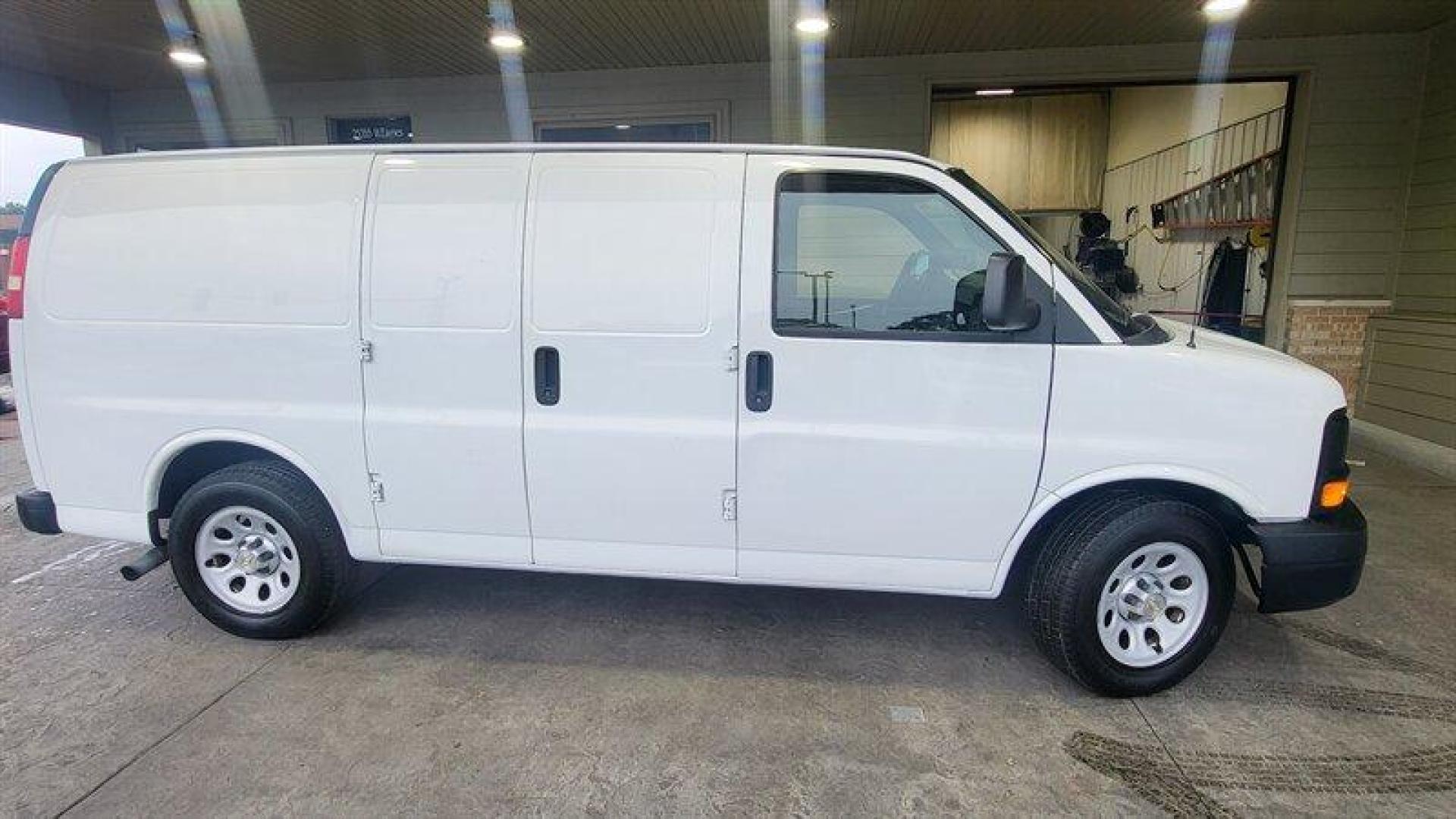 2011 Summit White Chevrolet Express Work Van Cargo (1GCSGAFX2B1) with an Vortec 4.3L V6 195hp 260ft. lbs. engine, Automatic transmission, located at 25355 Eames Street, Channahon, IL, 60410, (815) 467-1807, 41.429108, -88.228432 - Introducing the 2011 Chevrolet Express 1500, a reliable and spacious van that is perfect for both personal and commercial use. Powered by a Vortec 4.3L V6 engine that delivers 195 horsepower and 260ft. lbs. of torque, this van offers a smooth and efficient ride. The exterior of this van is finishe - Photo#2