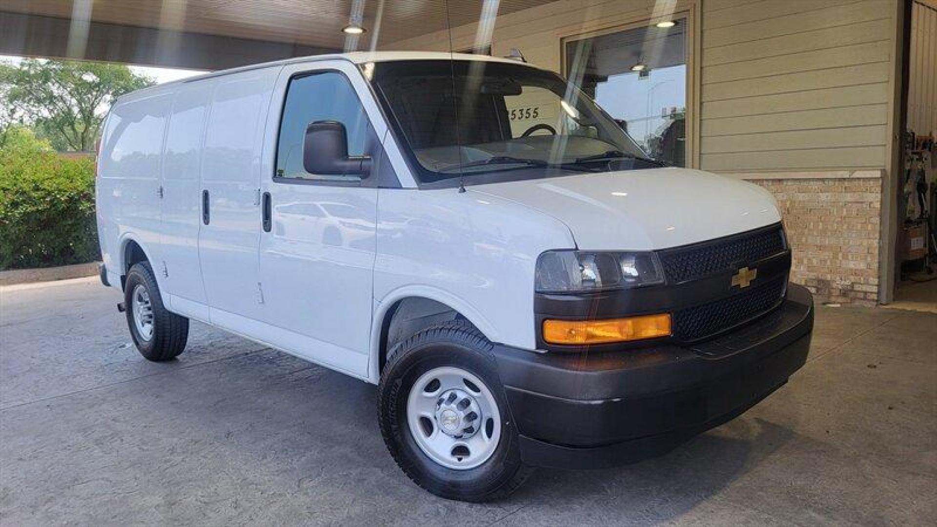 2020 Summit White Chevrolet Express Work Van Cargo (1GCWGAFG1L1) with an Vortec 6.0L Flex Fuel V8 341hp 373ft. lbs. engine, Automatic transmission, located at 25355 Eames Street, Channahon, IL, 60410, (815) 467-1807, 41.429108, -88.228432 - Looking for a powerful and reliable van that won't let you down? Look no further than the 2020 Chevrolet Express 2500! This beast of a van is powered by a Vortec 6.0L Flex Fuel V8 engine that delivers a whopping 341 horsepower and 373 ft. lbs. of torque, making it perfect for all your hauling needs. - Photo#0