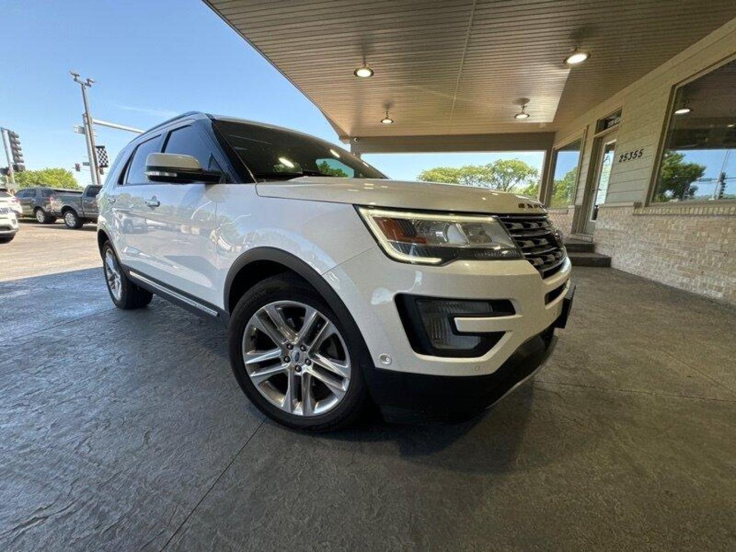 2016 White Platinum Metallic Tri-Coat Ford Explorer Limited (1FM5K7F88GG) with an 3.5L V6 290hp 255ft. lbs. engine, Automatic transmission, located at 25355 Eames Street, Channahon, IL, 60410, (815) 467-1807, 41.429108, -88.228432 - Looking for a powerful, stylish, and feature-packed SUV? Check out this 2016 Ford Explorer Limited! With a robust 3.5L V6 engine that delivers 290 horsepower and 255 ft. lbs. of torque, this SUV is designed to deliver an exhilarating driving experience every time you get behind the wheel. But that - Photo#0