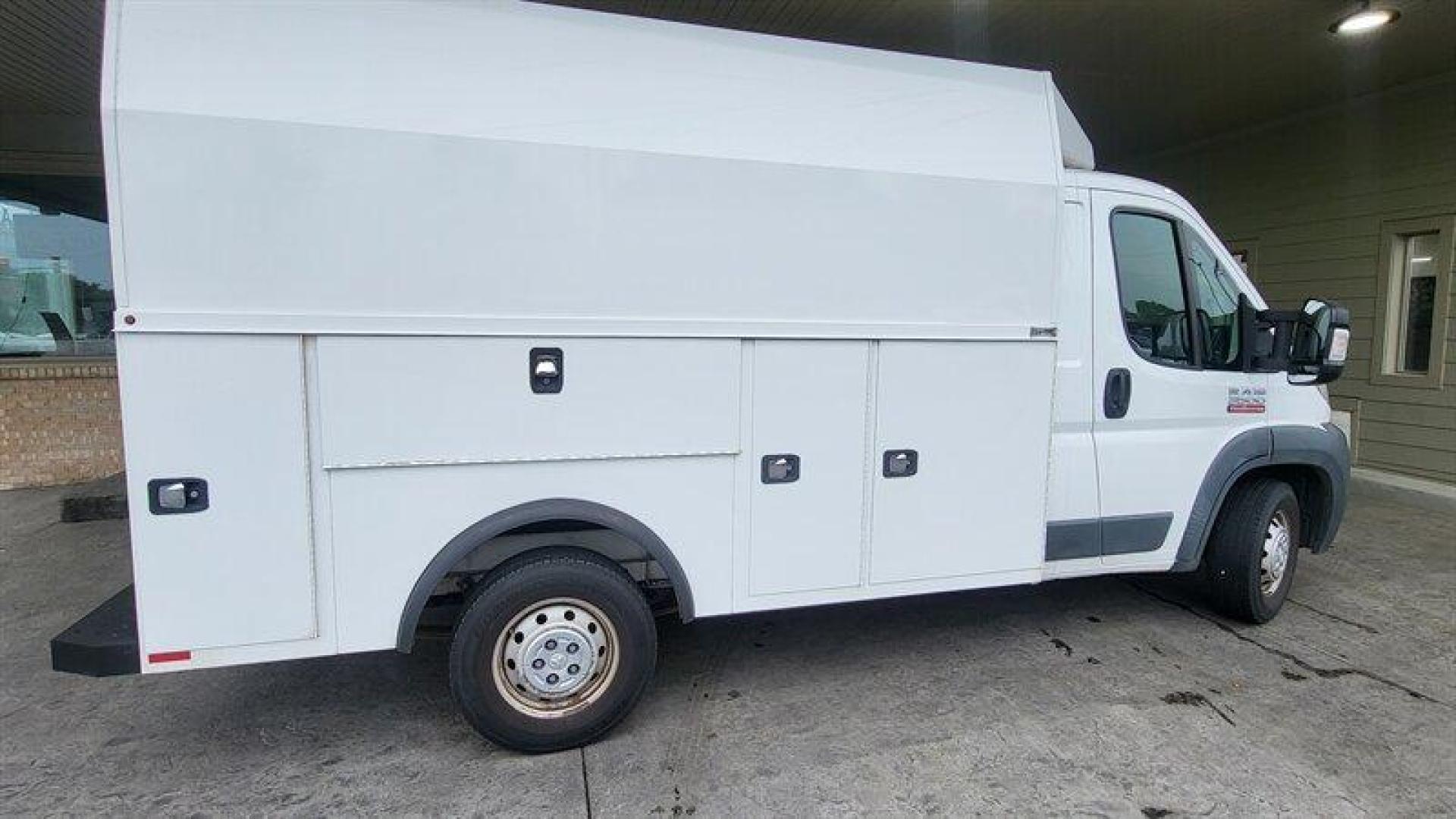 2017 White RAM ProMaster Low Roof 136 WB (3C7WRVKG7HE) with an Pentastar 3.6L V6 280hp 260ft. lbs. engine, Automatic transmission, located at 25355 Eames Street, Channahon, IL, 60410, (815) 467-1807, 41.429108, -88.228432 - ** 12 FOOT KNAPHEIDE ENCLOSED PLUMBERS UTILITY BODY. ** Introducing the 2017 RAM ProMaster 3500 136 WB, a reliable and sturdy cargo van designed to cater to all your business needs. Powered by a Pentastar 3.6L V6 engine, it boasts a maximum output of 280 horsepower and 260 ft-lbs of torque. With onl - Photo#3