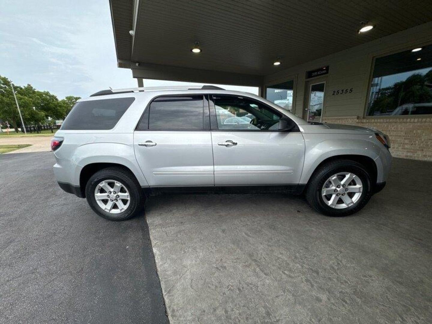 2015 Quicksilver Metallic GMC Acadia SLE-2 (1GKKRPKD9FJ) with an 3.6L V6 281hp 266ft. lbs. engine, Automatic transmission, located at 25355 Eames Street, Channahon, IL, 60410, (815) 467-1807, 41.429108, -88.228432 - Ladies and gentlemen, feast your eyes on the 2015 GMC Acadia SLE-2! This baby is powered by a 3.6L V6 engine that can pump out a whopping 281 horsepower and 266 ft. lbs. of torque. If you don't know what that means, just know that it's fast and powerful. Now, let's talk about the factory default f - Photo#1