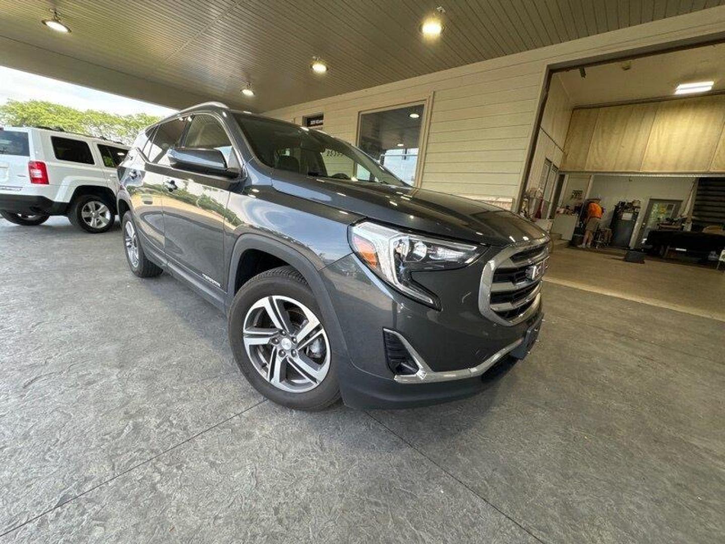 2018 Graphite Gray Metallic GMC Terrain SLT (3GKALVEV1JL) with an 1.5L Turbo I4 170hp 203ft. lbs. engine, Automatic transmission, located at 25355 Eames Street, Channahon, IL, 60410, (815) 467-1807, 41.429108, -88.228432 - Introducing the 2018 GMC Terrain SLT, a compact SUV that boasts power, style, and efficiency all in one! Powered by a 1.5L Turbo I4 170hp 203ft. lbs. engine, this beast can take on any road with ease. With an exterior coated in a sleek Graphite Gray Metallic finish, this baby is sure to turn heads w - Photo#0