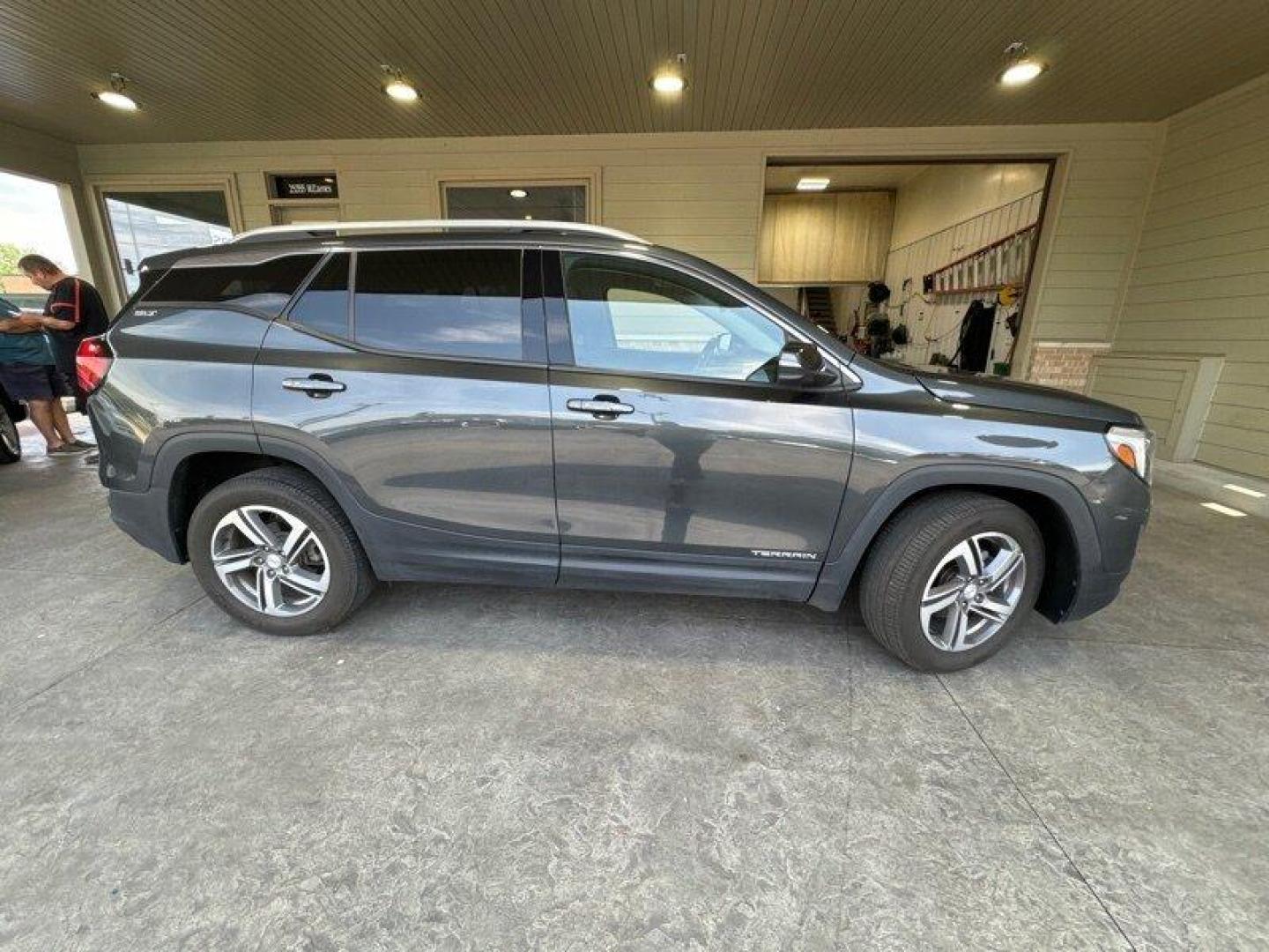 2018 Graphite Gray Metallic GMC Terrain SLT (3GKALVEV1JL) with an 1.5L Turbo I4 170hp 203ft. lbs. engine, Automatic transmission, located at 25355 Eames Street, Channahon, IL, 60410, (815) 467-1807, 41.429108, -88.228432 - Introducing the 2018 GMC Terrain SLT, a compact SUV that boasts power, style, and efficiency all in one! Powered by a 1.5L Turbo I4 170hp 203ft. lbs. engine, this beast can take on any road with ease. With an exterior coated in a sleek Graphite Gray Metallic finish, this baby is sure to turn heads w - Photo#2