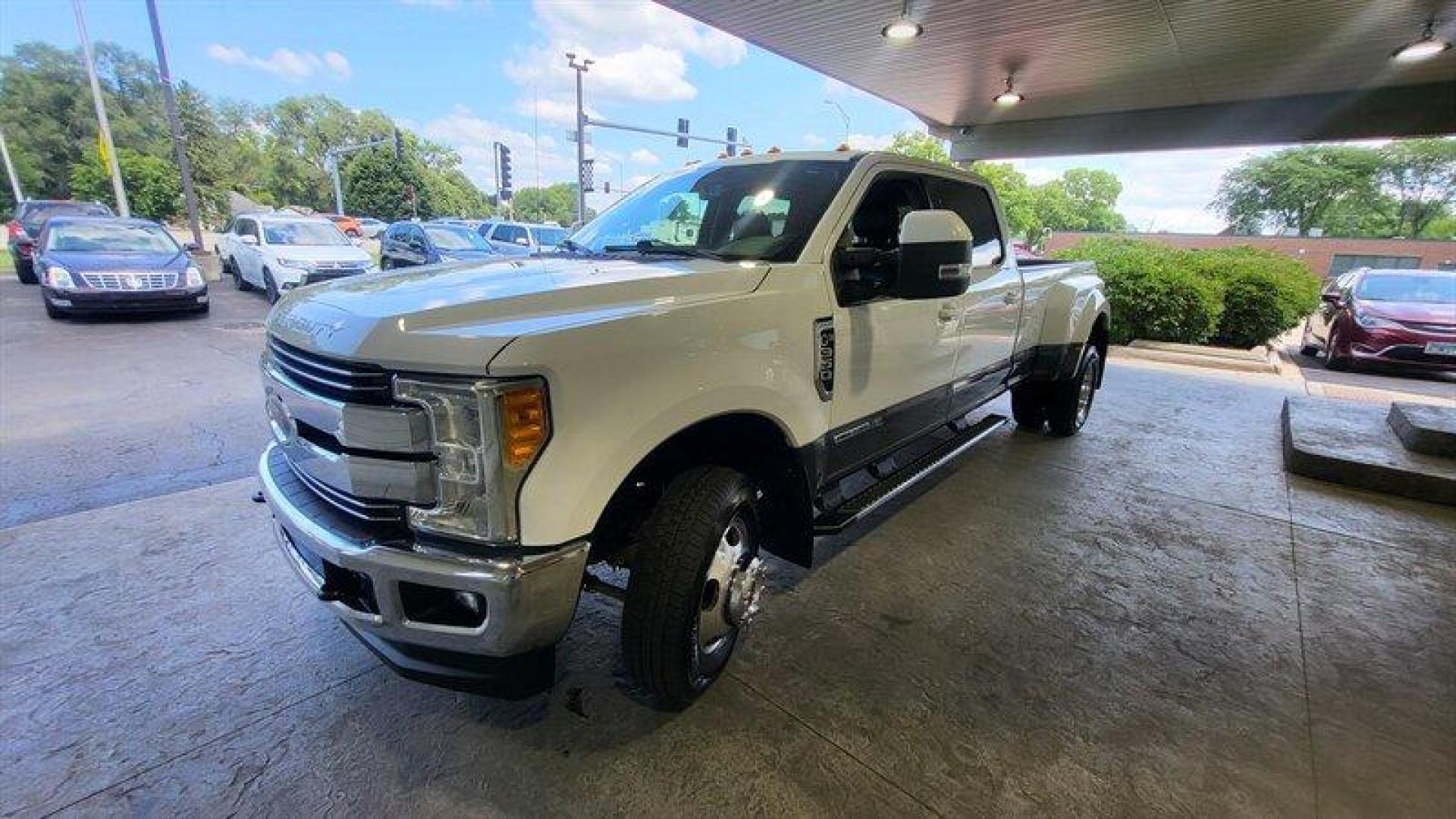 2017 White Platinum Metallic Tri-Coat Ford F-350 Lariat DRW (1FT8W3DT8HE) with an Power Stroke 6.7L Biodiesel Turbo V8 440hp 925ft. engine, Automatic transmission, located at 25355 Eames Street, Channahon, IL, 60410, (815) 467-1807, 41.429108, -88.228432 - Introducing the 2017 Ford F-350 Super Duty Lariat, a powerful and reliable pickup truck designed to handle any job. This particular model is equipped with a Power Stroke 6.7L Biodiesel Turbo V8 engine, delivering an impressive 440 horsepower and 925ft of torque. The exterior of this truck features - Photo#10