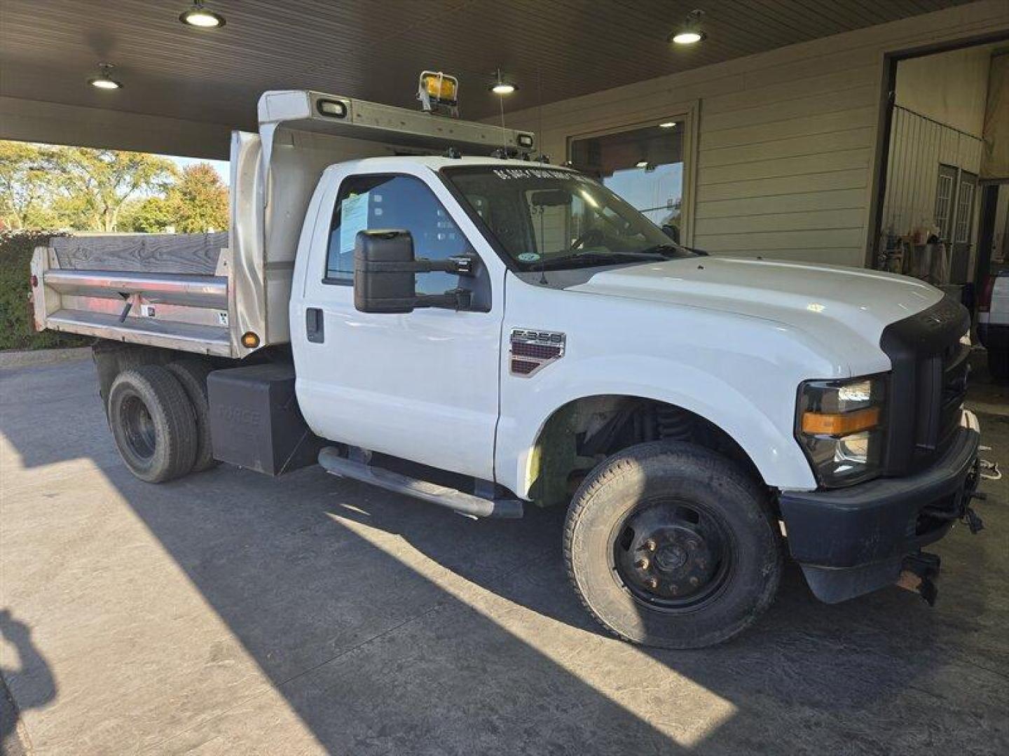 2008 White Ford F-350 DRW (1FDWF37R48E) with an 6.4 engine, located at 25355 Eames Street, Channahon, IL, 60410, (815) 467-1807, 41.429108, -88.228432 - ** REBUILT TITLE, HENDERSON 9 FOOT ALUMINUM DUMP BODY, PTO. ** Looking for a powerful and reliable pickup truck? Check out this 2008 Ford F-350 DRW! This truck is powered by a 6.4 engine, offering plenty of horsepower and torque for all your hauling needs. With under 50,000 miles on the odometer, t - Photo#0