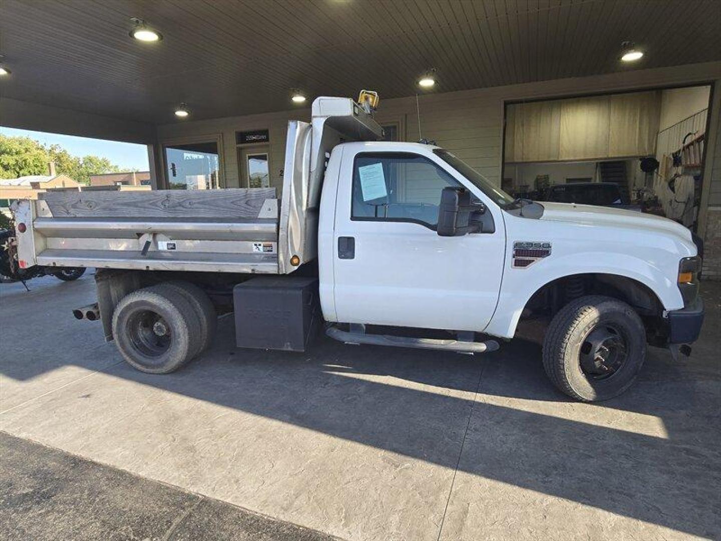 2008 White Ford F-350 DRW (1FDWF37R48E) with an 6.4 engine, located at 25355 Eames Street, Channahon, IL, 60410, (815) 467-1807, 41.429108, -88.228432 - ** REBUILT TITLE, HENDERSON 9 FOOT ALUMINUM DUMP BODY, PTO. ** Looking for a powerful and reliable pickup truck? Check out this 2008 Ford F-350 DRW! This truck is powered by a 6.4 engine, offering plenty of horsepower and torque for all your hauling needs. With under 50,000 miles on the odometer, t - Photo#1