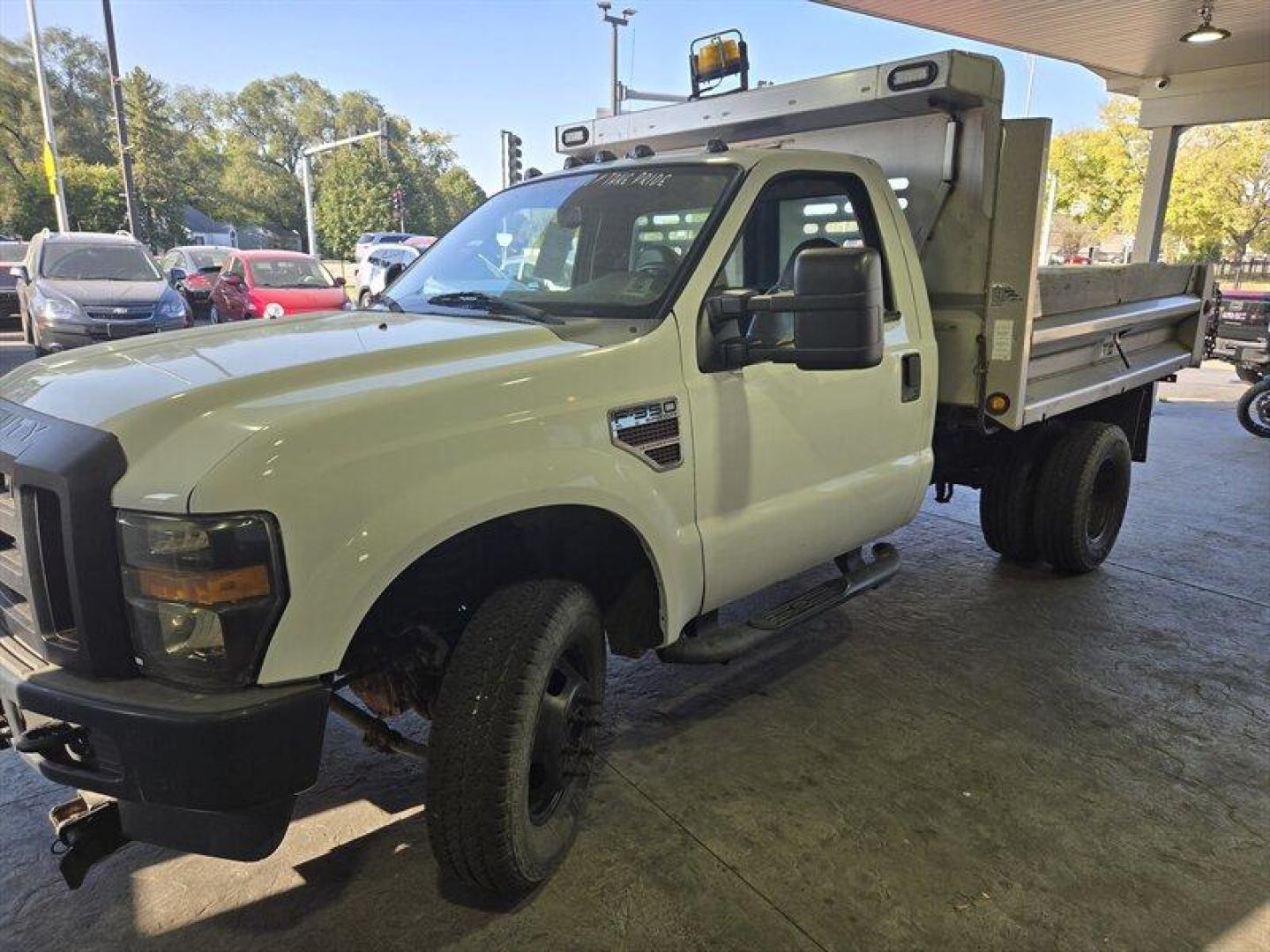 2008 White Ford F-350 DRW (1FDWF37R48E) with an 6.4 engine, located at 25355 Eames Street, Channahon, IL, 60410, (815) 467-1807, 41.429108, -88.228432 - ** REBUILT TITLE, HENDERSON 9 FOOT ALUMINUM DUMP BODY, PTO. ** Looking for a powerful and reliable pickup truck? Check out this 2008 Ford F-350 DRW! This truck is powered by a 6.4 engine, offering plenty of horsepower and torque for all your hauling needs. With under 50,000 miles on the odometer, t - Photo#8