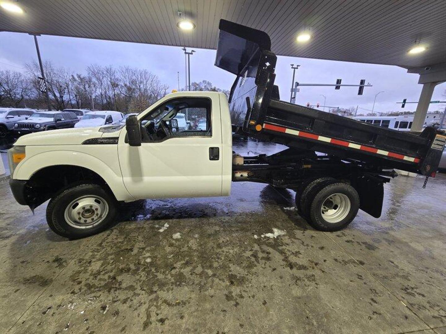 2015 White Ford F-350 XL DRW (1FDRF3H60FE) with an 6.2L Flex Fuel V8 385hp 405ft. lbs. engine, Automatic transmission, located at 25355 Eames Street, Channahon, IL, 60410, (815) 467-1807, 41.429108, -88.228432 - Just arrived will have more pictures after Service, Recon, and Detail. ** 9 Foot dump body, only 10,000 miles. ** Introducing the 2015 Ford F-350 Super Duty XL, a powerful and reliable pickup truck that can handle any job. This vehicle is powered by a 6.2L Flex Fuel V8 engine that delivers an impre - Photo#8