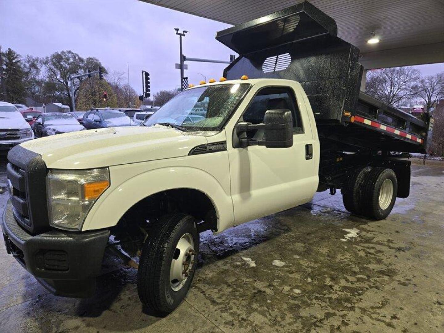 2015 White Ford F-350 XL DRW (1FDRF3H60FE) with an 6.2L Flex Fuel V8 385hp 405ft. lbs. engine, Automatic transmission, located at 25355 Eames Street, Channahon, IL, 60410, (815) 467-1807, 41.429108, -88.228432 - Just arrived will have more pictures after Service, Recon, and Detail. ** 9 Foot dump body, only 10,000 miles. ** Introducing the 2015 Ford F-350 Super Duty XL, a powerful and reliable pickup truck that can handle any job. This vehicle is powered by a 6.2L Flex Fuel V8 engine that delivers an impre - Photo#9