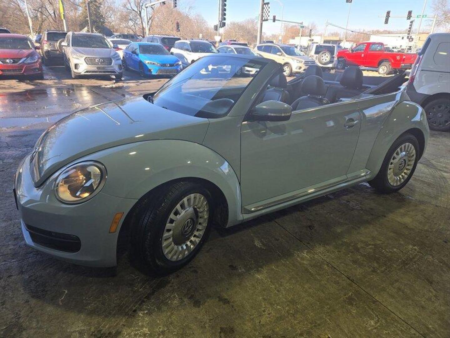 2015 Denim Blue Volkswagen Beetle Convertible 1.8T (3VW517AT5FM) with an 1.8L Turbo I4 170hp 184ft. lbs. PZEV engine, TipTronic transmission, located at 25355 Eames Street, Channahon, IL, 60410, (815) 467-1807, 41.429108, -88.228432 - Looking for a thrilling ride that combines style, performance, and efficiency? Look no further than the 2015 Volkswagen Beetle Convertible 1.8T PZEV! This powerhouse is equipped with a 1.8L Turbo I4 engine that delivers a jaw-dropping 170 horsepower and 184 foot-pounds of torque, giving you the powe - Photo#8