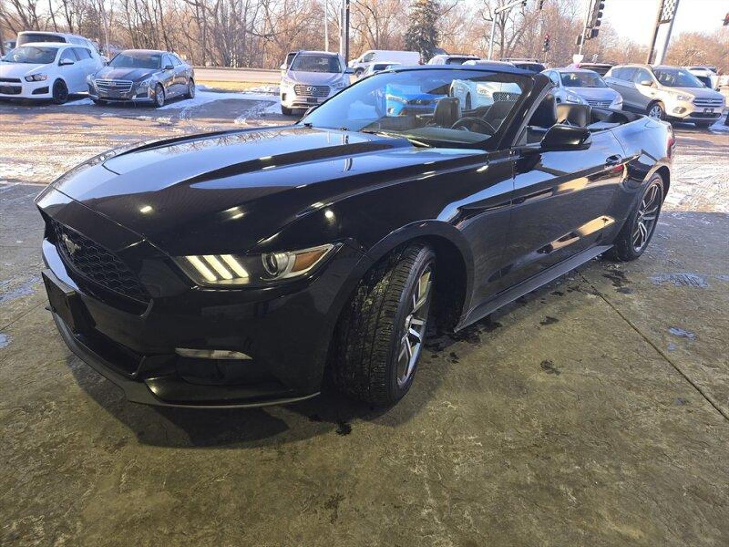 2015 Black Ford Mustang EcoBoost Premium (1FATP8UH1F5) with an EcoBoost 2.3L Turbo I4 310hp 320ft. lbs. engine, Automatic transmission, located at 25355 Eames Street, Channahon, IL, 60410, (815) 467-1807, 41.429108, -88.228432 - Introducing a stunning 2015 Ford Mustang EcoBoost Premium, featuring a powerful EcoBoost 2.3L Turbo I4 310hp 320ft. lbs. engine. This vehicle is a perfect blend of performance and style. The exterior of this Mustang is coated in a classic Black color, while the interior is clad in Raven Black, givin - Photo#9