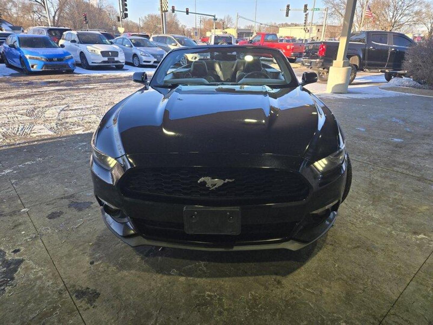 2015 Black Ford Mustang EcoBoost Premium (1FATP8UH1F5) with an EcoBoost 2.3L Turbo I4 310hp 320ft. lbs. engine, Automatic transmission, located at 25355 Eames Street, Channahon, IL, 60410, (815) 467-1807, 41.429108, -88.228432 - Introducing a stunning 2015 Ford Mustang EcoBoost Premium, featuring a powerful EcoBoost 2.3L Turbo I4 310hp 320ft. lbs. engine. This vehicle is a perfect blend of performance and style. The exterior of this Mustang is coated in a classic Black color, while the interior is clad in Raven Black, givin - Photo#11