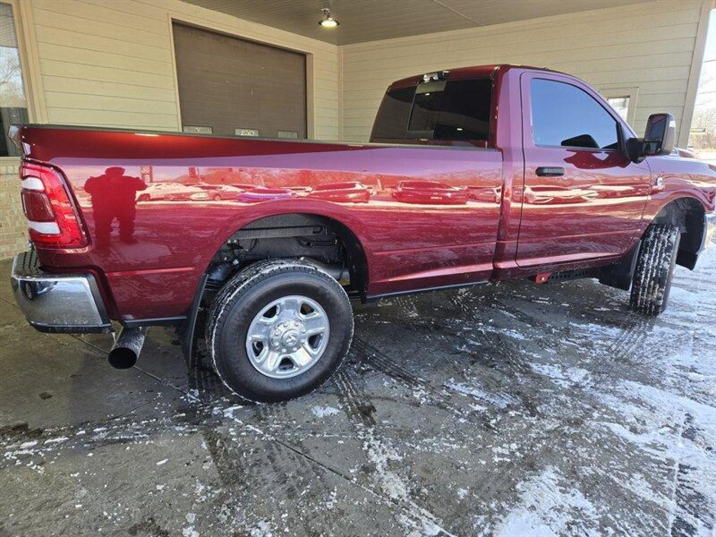 2023 Delmonico Red Pearl Coat RAM 3500 Tradesman (3C63R3AL6PG) with an Cummins 6.7L Diesel Turbo I6 370hp 850ft. lbs. engine, 6Speed Shiftable Au transmission, located at 25355 Eames Street, Channahon, IL, 60410, (815) 467-1807, 41.429108, -88.228432 - ** HARD TO FIND REG CAB 4X4 DIESEL, TONS OF AFTERMARKET UPGRADES. ** Presenting the 2023 RAM 3500 Tradesman in striking Delmonico Red Pearl Coat exterior paint and a refined Black interior. This robust truck is equipped with a formidable Cummins 6.7L Diesel Turbo I6 engine, delivering 370hp and an i - Photo#4